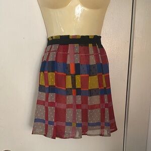 Jessica Simpson Vibrant Geometric Mini Skirt Medium